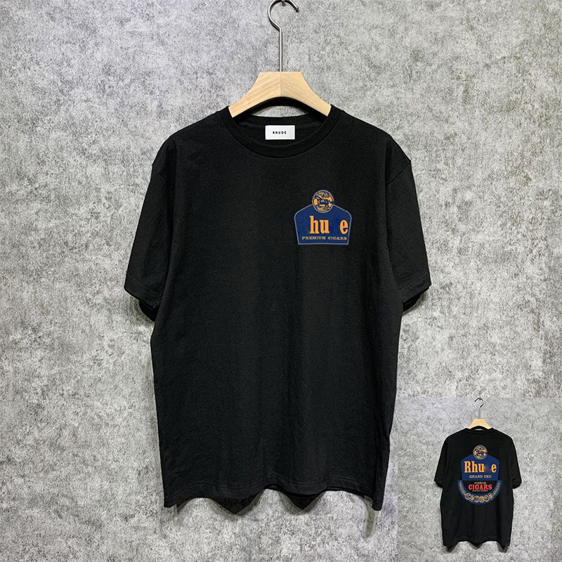 Rude Shirt Designer Tshirts Band Collar Homme Formal Wrinkle Summer Breathable Cotton Letter Graphic Tee Camouflage Young People High Quality Rhud T