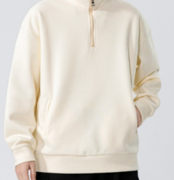 A450 Men Long-sleeved Autumn and Winter Heavy Loose Solid Color Lapel Youth