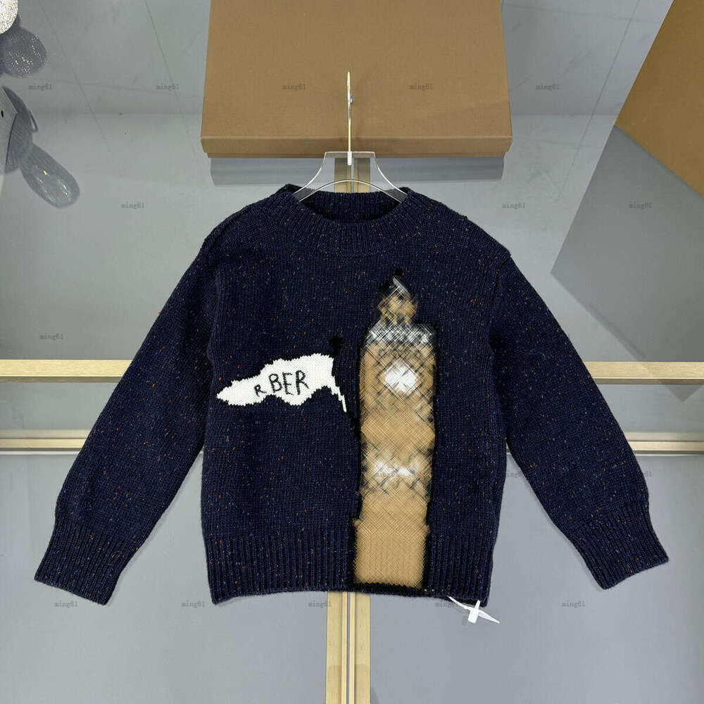 Marque bébé pull automne garçon fille tricots enfants vêtements de marque modèles architecturaux enfant pull tricoté A821X23N221-c