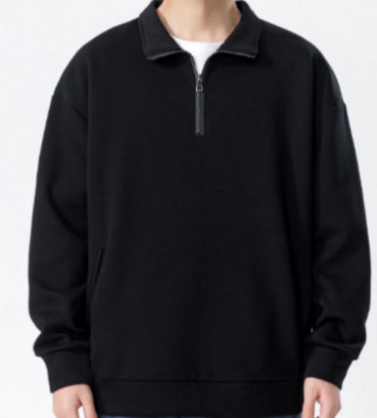 a448 Turtleneck Sweatshirt for Men Autumn and Winter Thickened Loose Trendy Solid Color Casual