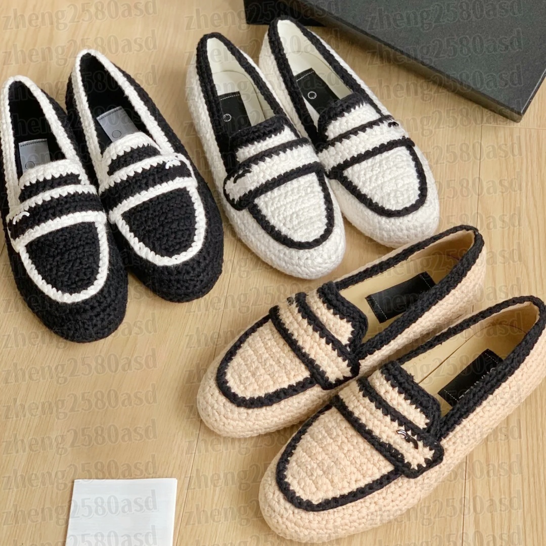 Luxury Mary Jane Womens Moccasins Dress Shoe Designer Loafer fur slide snow suit weave blazer leather Shoe Business outdoor walk winter wedge Casual