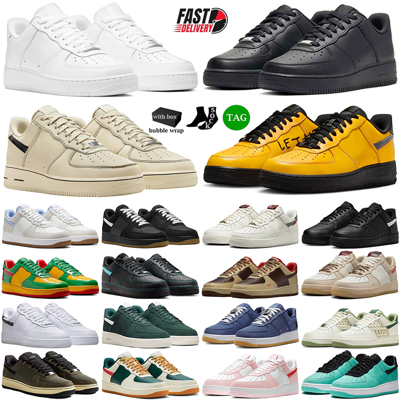 designer mens 1 One Sneaker womens skate shoes casual shoes classic black white blue yellow pink green grey beige platform trainers Outdoor man fash