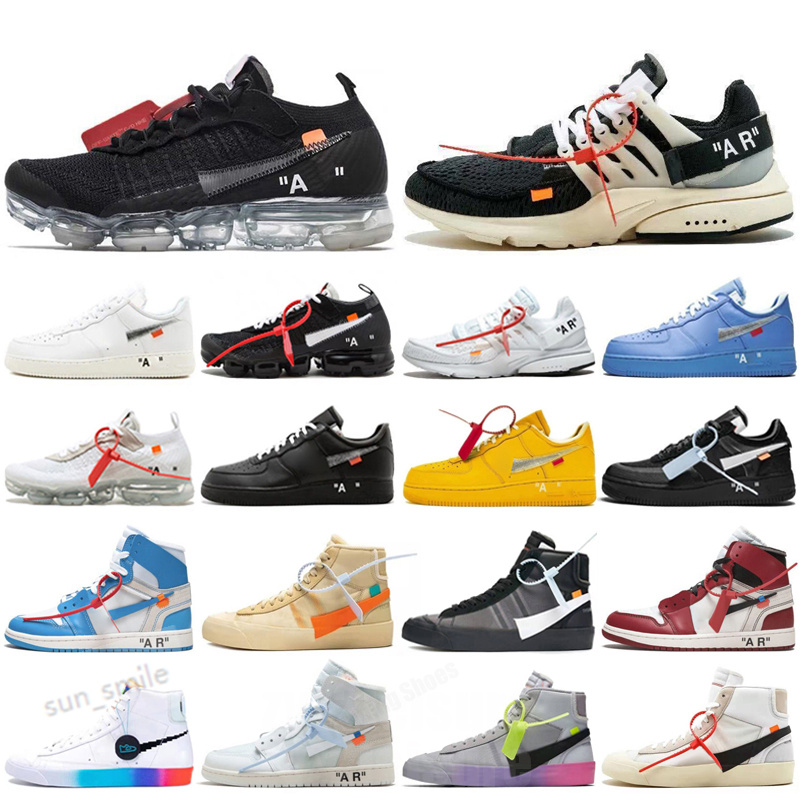 Top 1 Off prestos white running Shoes mac volt green black fly racer Chaussures designer Zapatos Triple Black Casual Sneakers eur 36-46