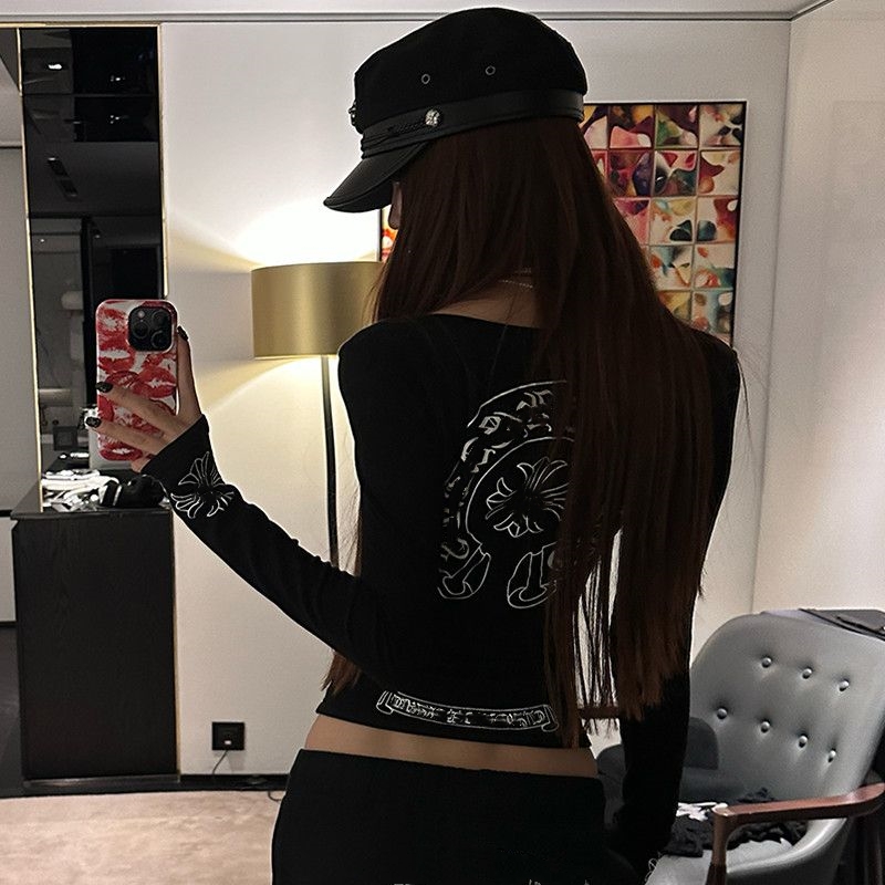 2026 Womens t shirt designer tshirt sweatshirt spring pure cotton long sleeve crop top Luxury Original edition black base shirt tees brand tops clot