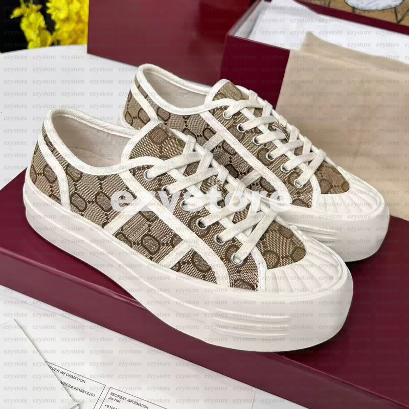 New 2026 Designer shoes Italy low-cut 1977 high top Letter Sneaker Women Platform Casual Shoes High-quality Sneaker Beige Ebony Canvas Tennis Shoe F