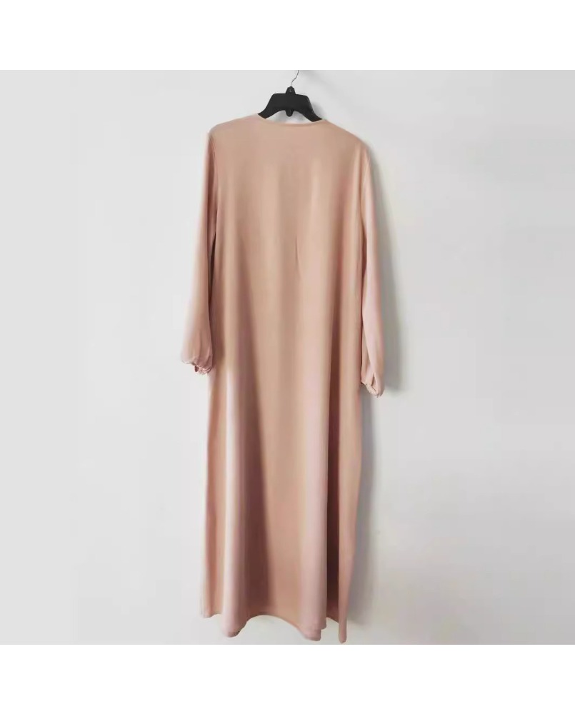 (1091) Robe plissée de couleur unie pour femmes, vêtements pour femmes, nouvelle collection