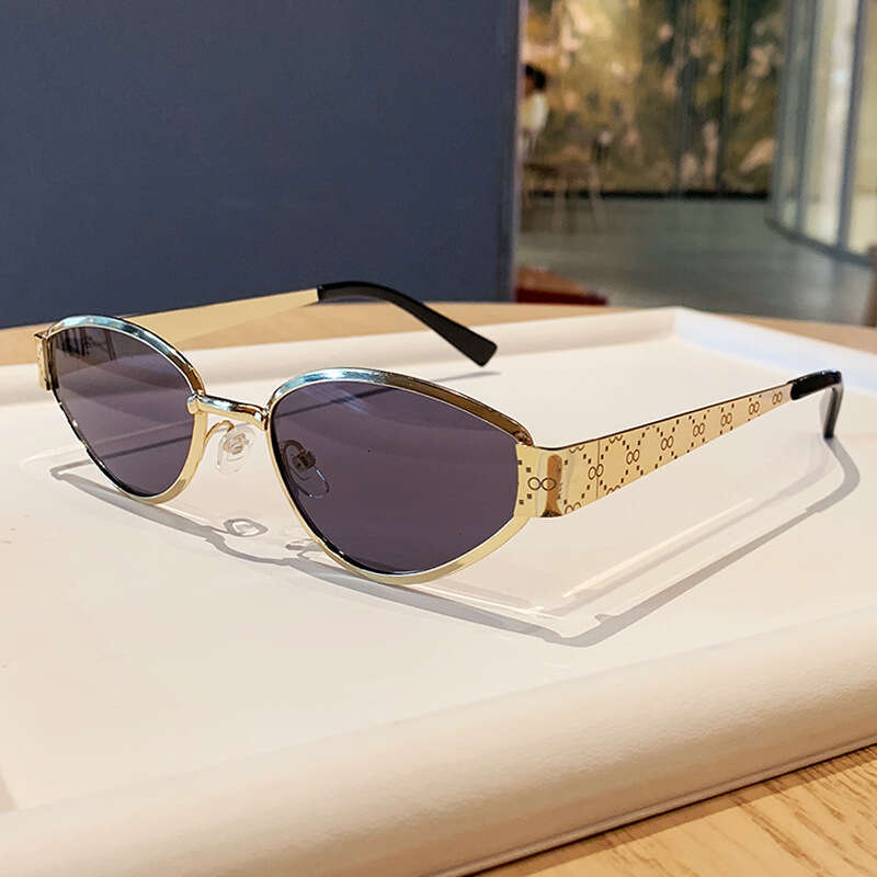 Women 's Metal Cat Eye Sunglasses - Light Luxury INS Internet Celebrity UV400 Polarized Face-Slimming Street Style