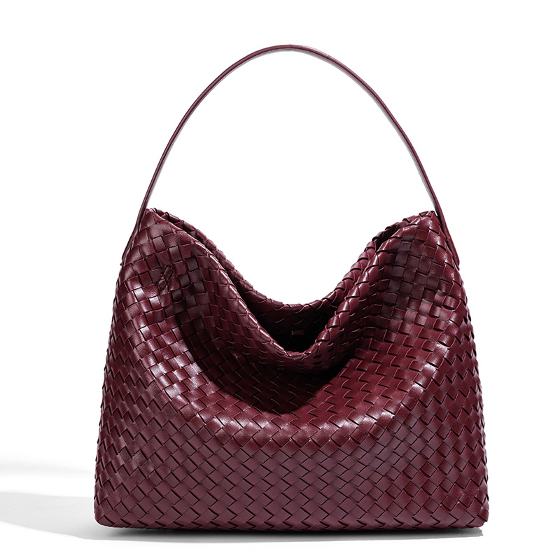 Luxury Bag 2026 Vintage Pebbled Woven Shoulder Bag Women's Large Tote Convertible Underarm Purse for Daily Commute Casual cf