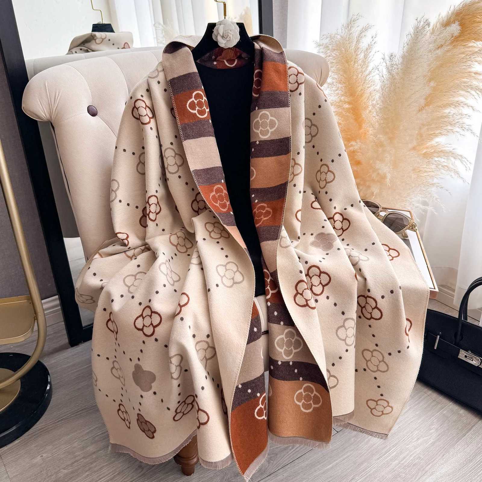 Womens Cashmere Hijab Scarves Warm Pashmina Large Shawls Neck Wraps Essential for Autumn Winter Fashion AccessoryT251220 Z260917