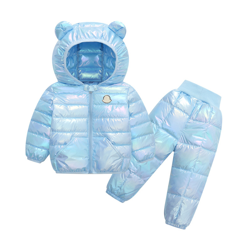 Designer Mode Enfants Vêtements Ensemble Enfants Tout-petits Tenues Vêtements De Plein Air Pleine Impression Épissage Manteaux Pantalons Bébé Gar