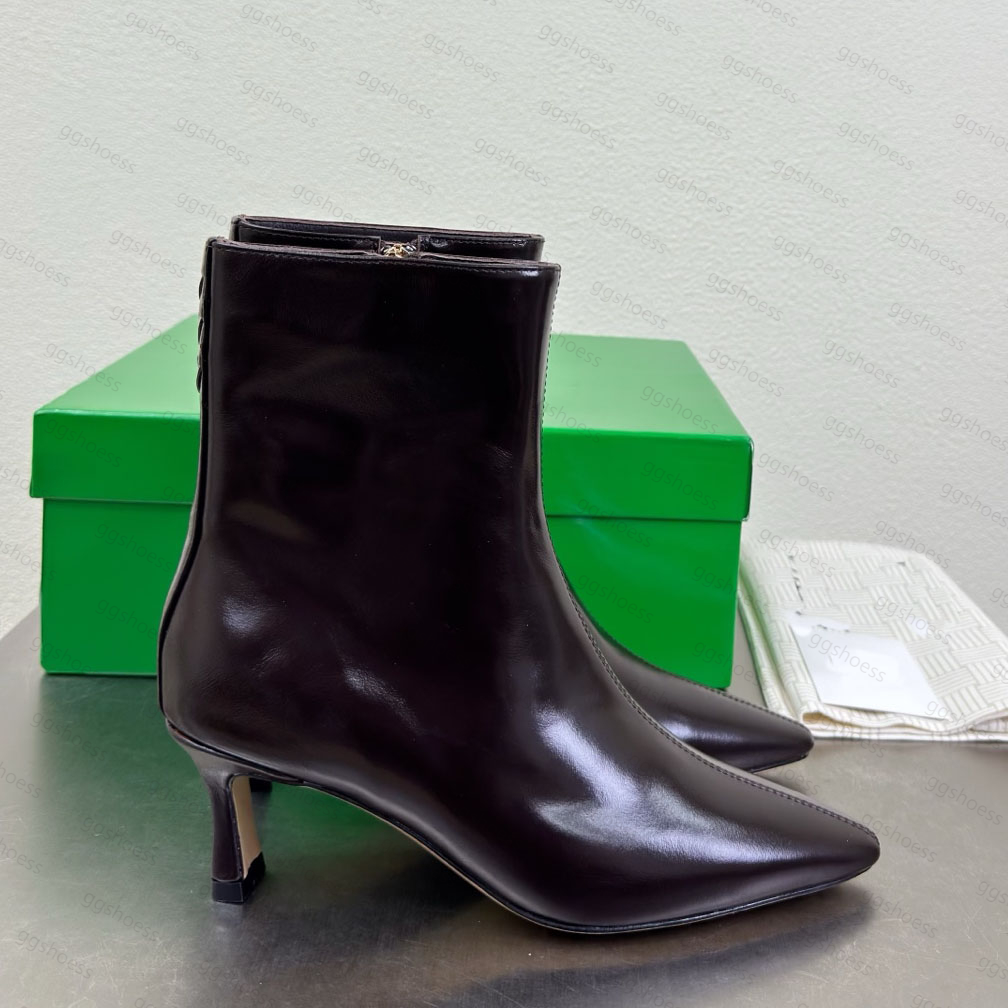 12A Top-Quality Sofia Ankle Boot Women Designer Shiny Calfskin Ankle Boot Fashion Retro Platform Boot