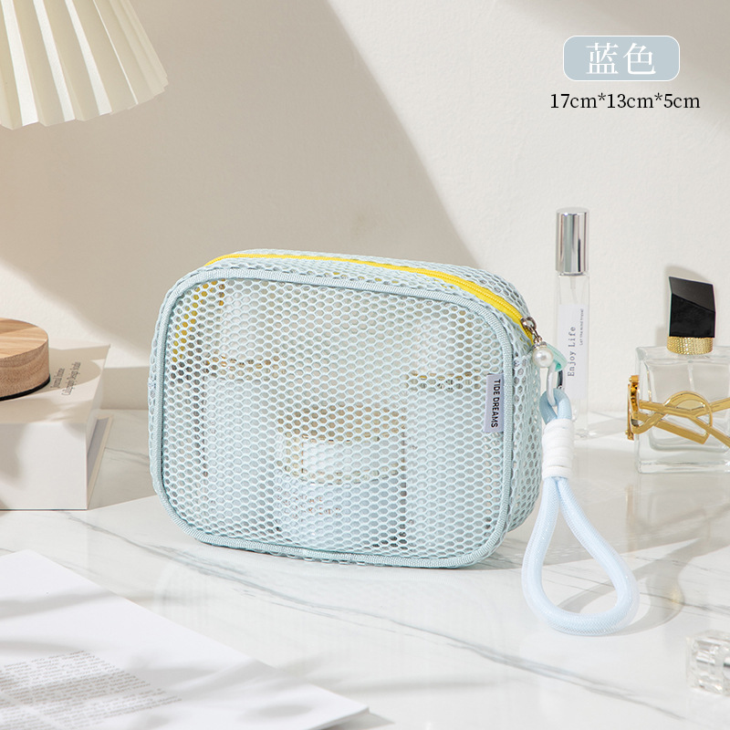 C114 sac à main de maquillage à motifs de poisson stimulant la Dopamine à la mode conteneur polyvalent à fermeture éclair en maille