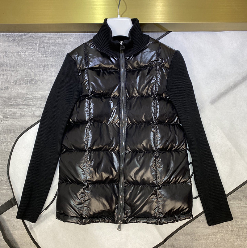 Veste en tricot à motif carré pour femme, cravate à la taille, doudoune à col montant pour l'extérieur, cardigan, doudoune, taille S--L
