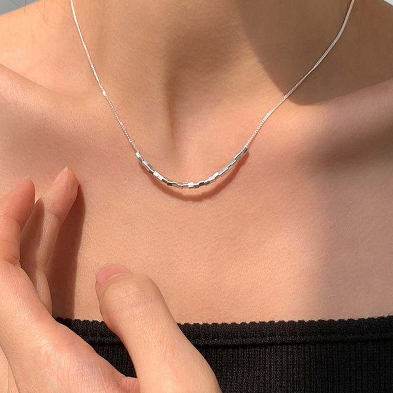 collier en argent bijoux femme colliers designer pierre de lune océan bleu collier femmes 2026 nouvelle lumière luxe niche clavicule chaîne femme