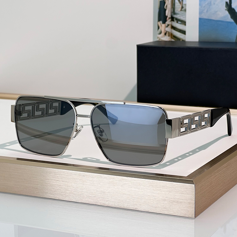 Designer Pilot Lunettes de soleil Vintage Métal Full Frame Square Lunettes 2290 Femmes Hommes Lunettes de soleil de luxe Lunettes d'extérieur UV4