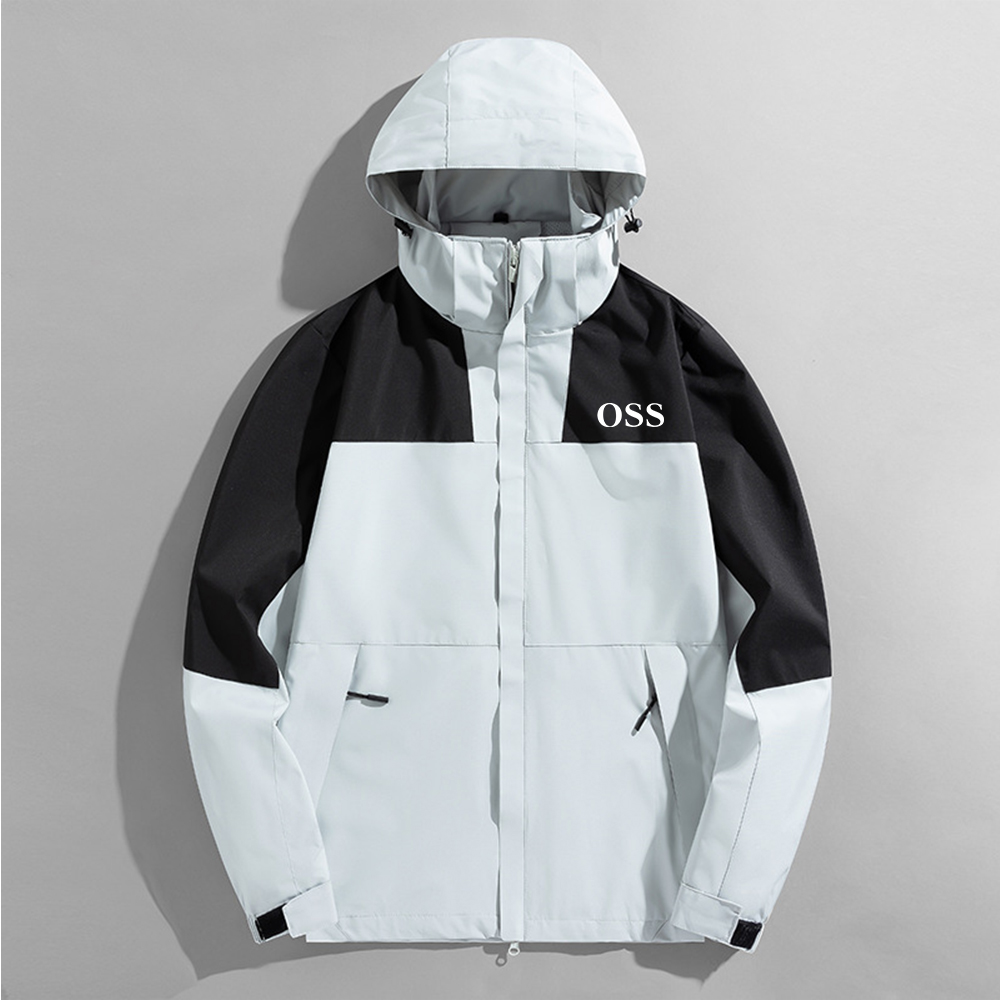 Plus Size New Men's Thin Casual Hooded Jacket Outdoor Windproof Waterproof Climbing Coat Detachable Cap Breathable Comfortabl