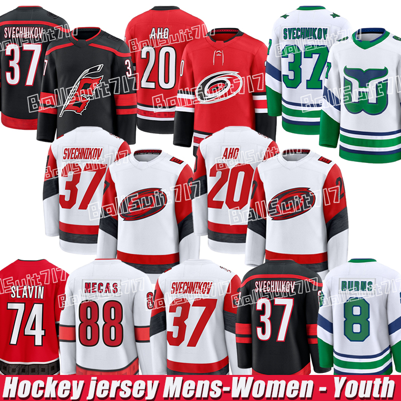 Carolinacity Hurricanes Hockey Jersey #20 Sebastian Aho #37 Svechnikov 22 Stankoven #24 Jarvis #8 Burns Hockey Jersey-image-892473957