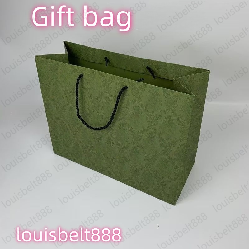 Designer gift bag Factory direct supply Green yellow counter original gift bag unisex high-end gift special tote bag real paper bag for shopping bag