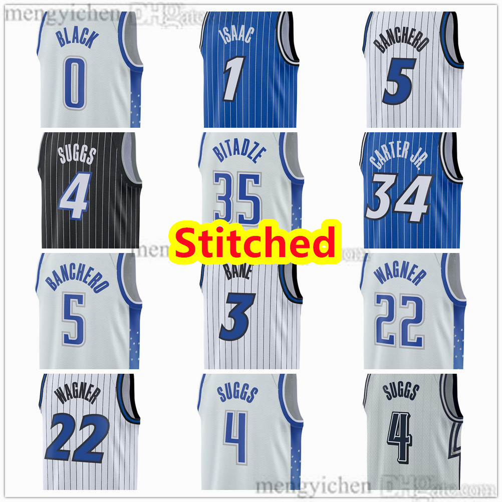 Stitched Men's XS 4XL Basketball Jersey Paolo 5 Banchero Desmond 3 Bane Jalen 4 Suggs Franz 22 Wagner Wendell 34 Carter Jr Anthony 0 Black Goga