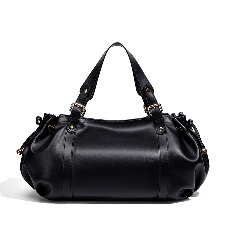 Designer 2026 Women's Vintage Pleated Tote Large Capacity Shoulder Bag Premium Leather Top Handle Purse Luxury Stylish Free Shipping