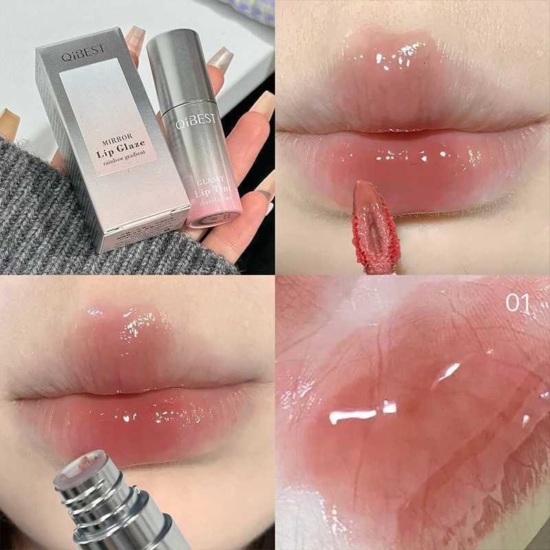 QIBEST Watery Mirror Lip Gloss Long-lasting Moisturizing Easy Wearing Water Glass Lip Glaze Hydrating Sexy Red Lip Tint MakeupT251222-image-1089259531