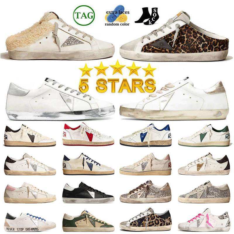 Designer Golden Sneakers Chaussures de course Hommes Femmes Pantoufles Superstar Ballstar Mocassins Plate-forme Dirty Nappa Cuir Luxe Italie Marq