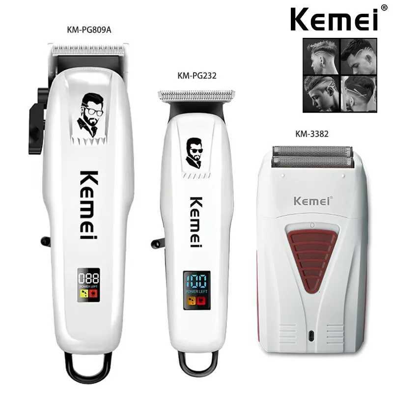 Kemei KM-PG809A KM-PG232 KM-3382 Professional Hair Clipper Set USB Charging Rechargeable Electric Shaver Cordless Beard TrimmerT251217-image-1089239571