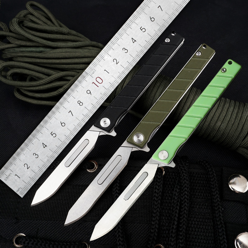 Tunafire High-quality Linen scalpel folding knives Multifunctional Mini Portable Pocket Surgical Knife Replaceabl