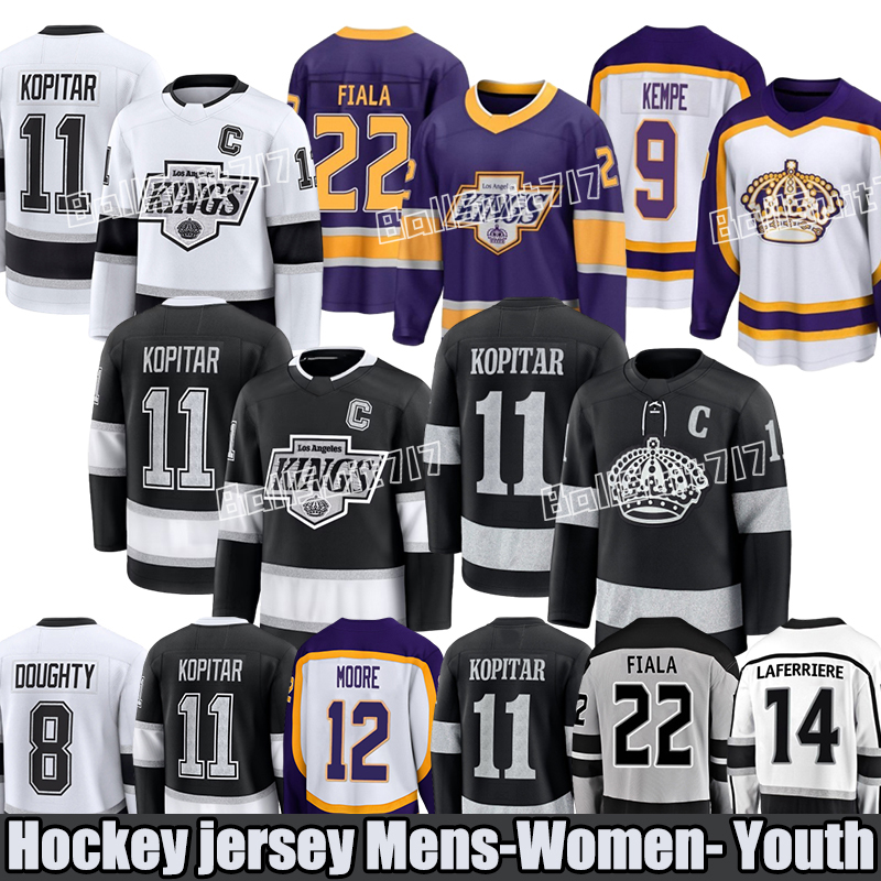 99 Wayne Gretzky LA Kings Jerseys 11 Anze Kopitar 22 Kevin Fiala Drew Doughty Adrian Kempe Quinton Byfield Hockey Jerseys-image-892798714