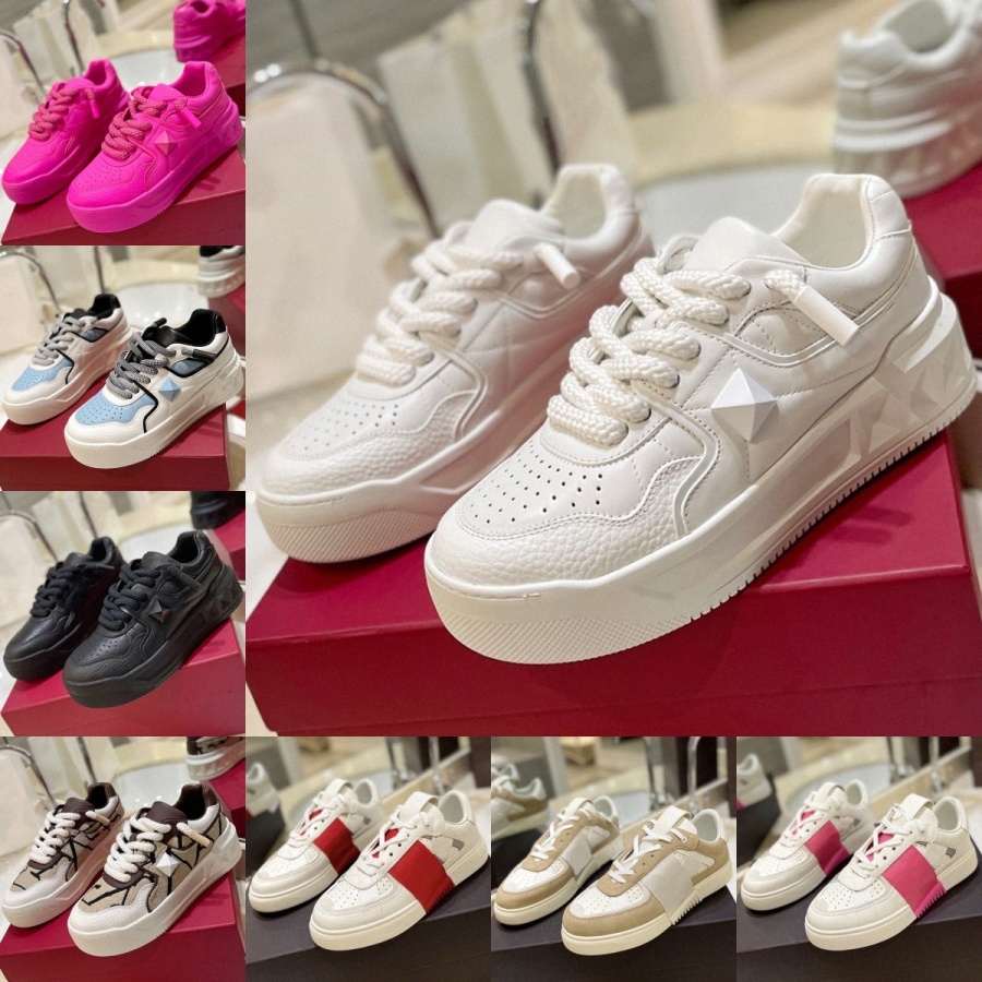 Casual Sneakers One Stud Women Men Low Top Designer Black White Grey Beige Pink Brown Leather Platform Gold Luxury Outdoor Sneaker Blue Yellow Green