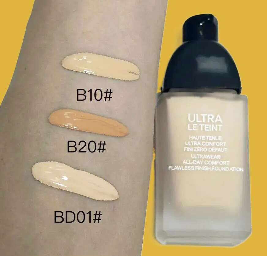 Face New Foundation 30ml Ultra Le Teint All Day Comfort Flawless Finish Foundations 3 Colors B10 B20 BD01 Makeup Long Lasting High Coverage Conce-image-1089225771