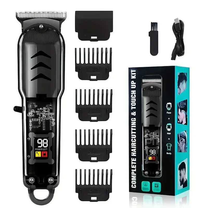 Professional Hair Clippers Rechargeable Hair Clipper Transparent Electric Hair Trimmers For Men Cordless Hair Cut MachineT251217-image-1089238948