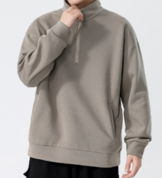 a497 Turtleneck Sweatshirt for Men Autumn and Winter Thickened Loose Trendy Solid
