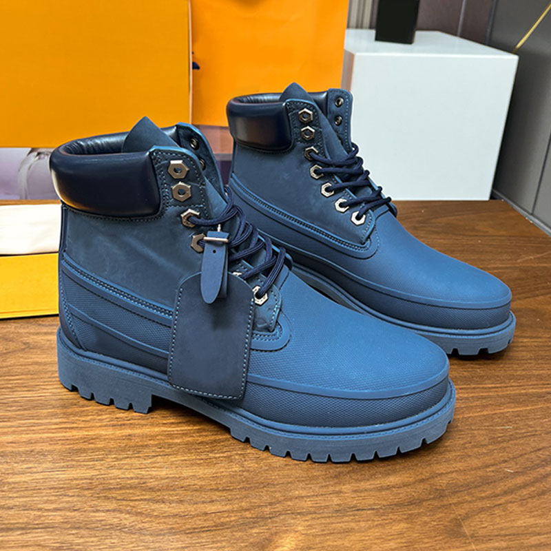 Mens workwear boots 2026SS Designer man hiking boots desert yellow short boots leather fabric floral pattern decoration gear anti slip large sole Me