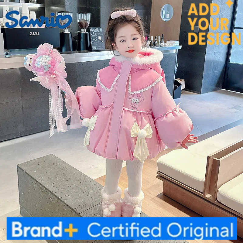Sanrio Kuromi Girls Thickened Cotton Coat Anime Autumn and Winter New Kawaii Fashion Cartoon Halloween Warm Cotton Coat Jacket H251223-image-1089507622