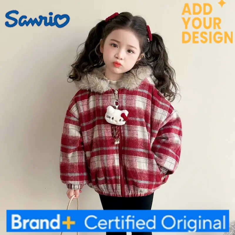 Sanrio Hello Kitty 2026 Girls Winter Velvet Coat Childrens Imitation Fur Reversible Thickened Baby New Years Greetings Clothes H251223-image-1089513966