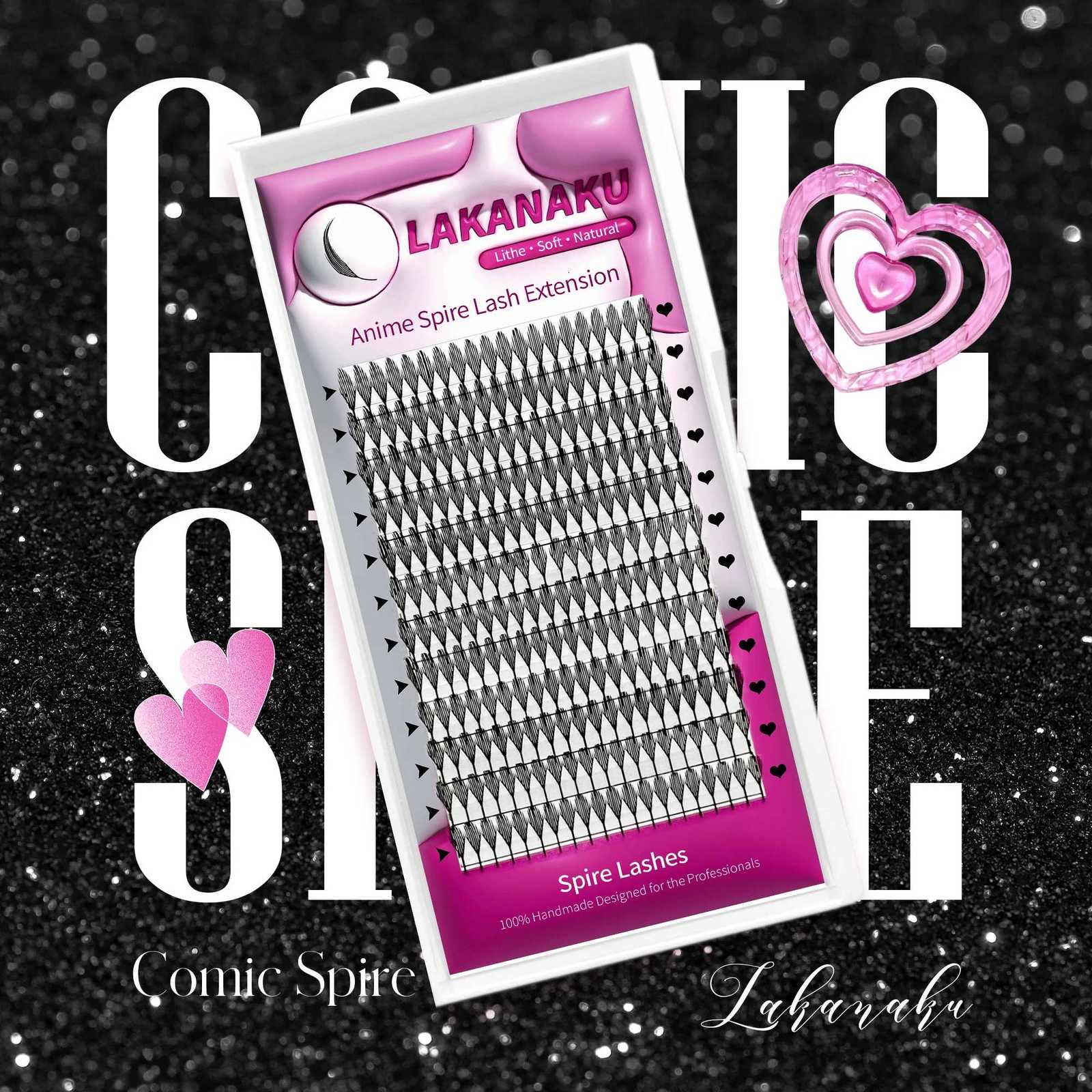 LAKANAKU Cashmere Anime Spire Individual Feather Eyelash Extensions C CC D Curl Manga Style Lashes ExtensionsT251223-image-1089451875