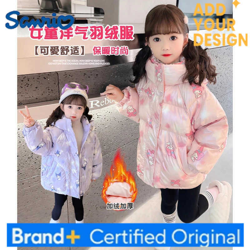 Sanrio Kuromi Kid Down Jackets Cartoon Autumn Winter Cotton-Padded Clothes Anime Thickened Coat Cute Warm Soft Tops Girl Gift H251223-image-1089512273