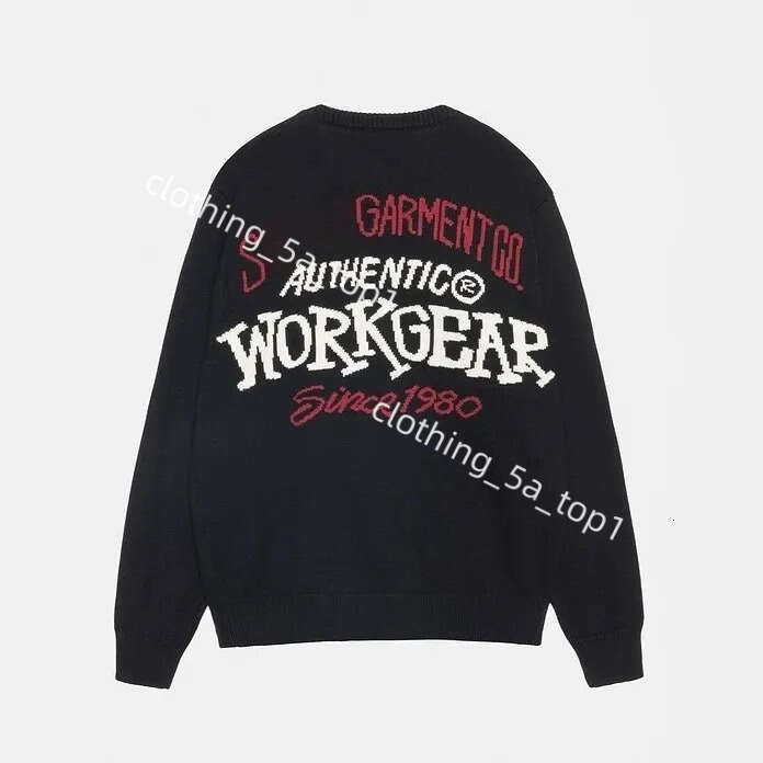 Stusweater Designer Mens Knitted Sweater Jacquard Letter Pattern Vintage Hip Hop Casual Sports Long Sleeve Sweater Men 2A0