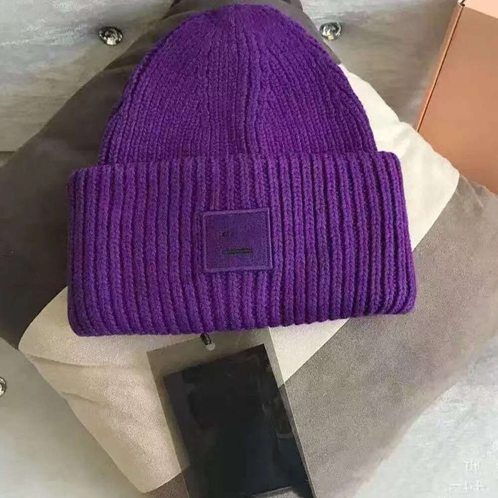 07 Acnes Beanie for Men Acnee Official Website 1:1 Luxury Wool Knit Cap Womens Designer Winter Black Boy Hat