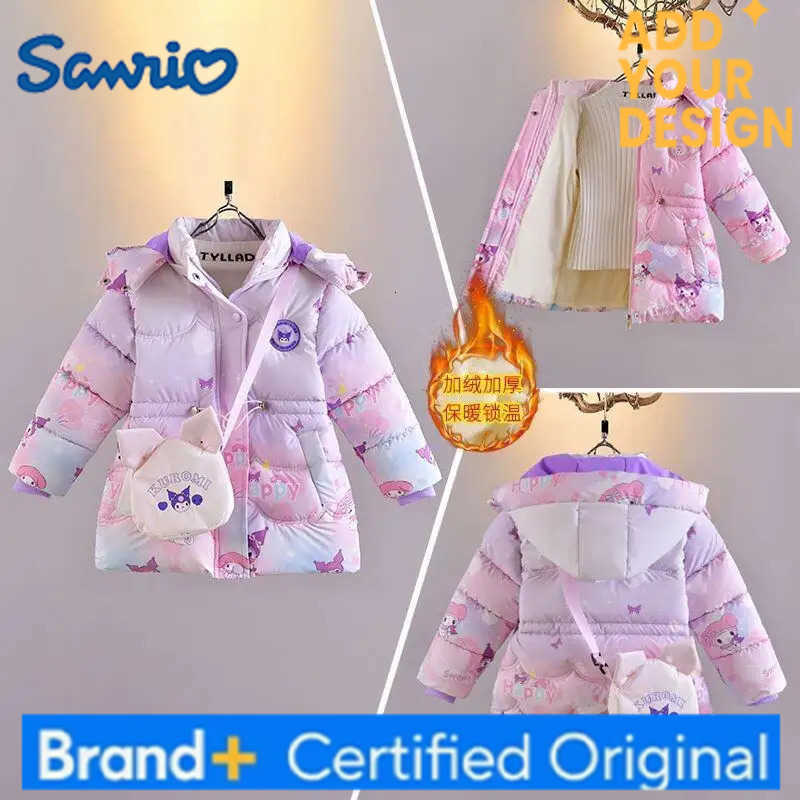Sanrio Kawaii Kuromi Kid Down Jackets Cartoon Thickened Cotton-Padded Clothes Anime Autumn Winter Coat Cute Soft Tops Girl Gift H251223-image-1089508002