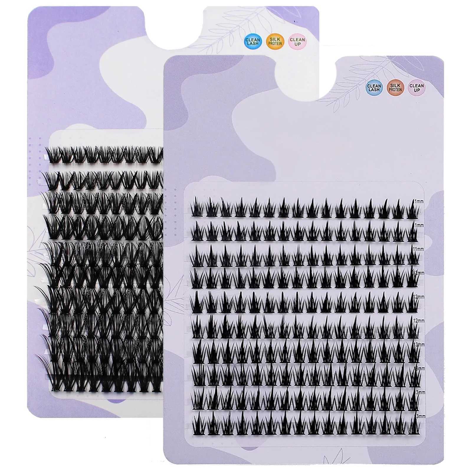 DIY Lashes Fox Eye Manga False Eyelashes Large Capacity Tapered Thick Segmented Individual Cluster Lash ExtensionsT251223-image-1089456120
