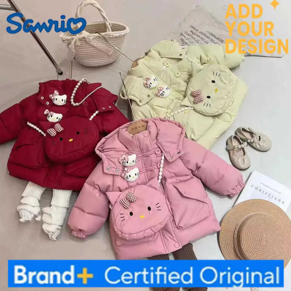 Sanrio Hello Kittys Girl Thicken Cotton Coat Cute Fashion Versatile Cartoon Kids Girls Clothes Kawaii Childrens Clothing H251223-image-1089509465