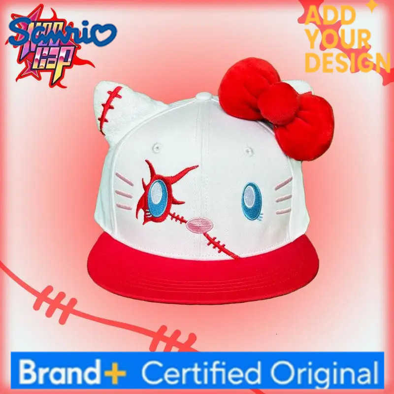 Sanrio grosse tête Hello Kitty Petit diable Casquette de baseball taille réglable pour toutes les saisons Couples Chapeau Hip Hop personnalisé Ca