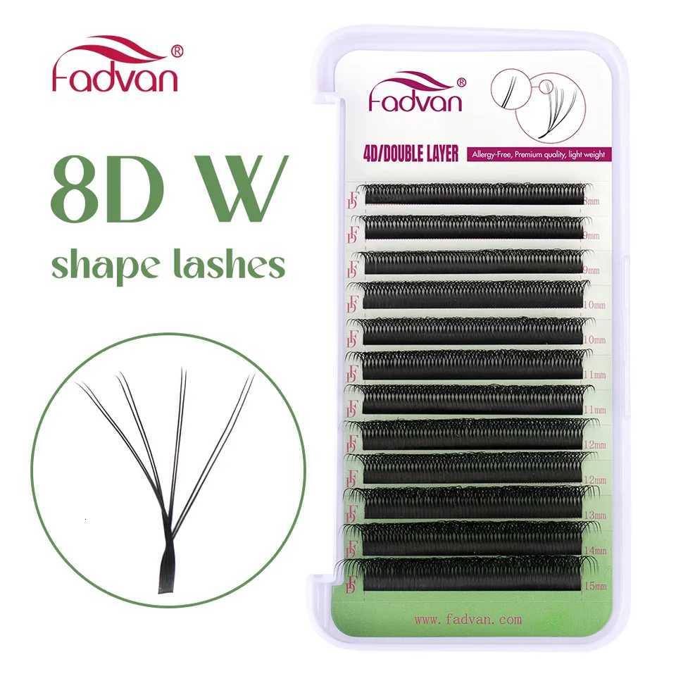 FADVAN 8D W Shape Lashes Self-making Fan Lashes Extension Double Tips 4D Premade Fan Eyelash Faux Mink Makeup SuppliesT251223-image-1089452052