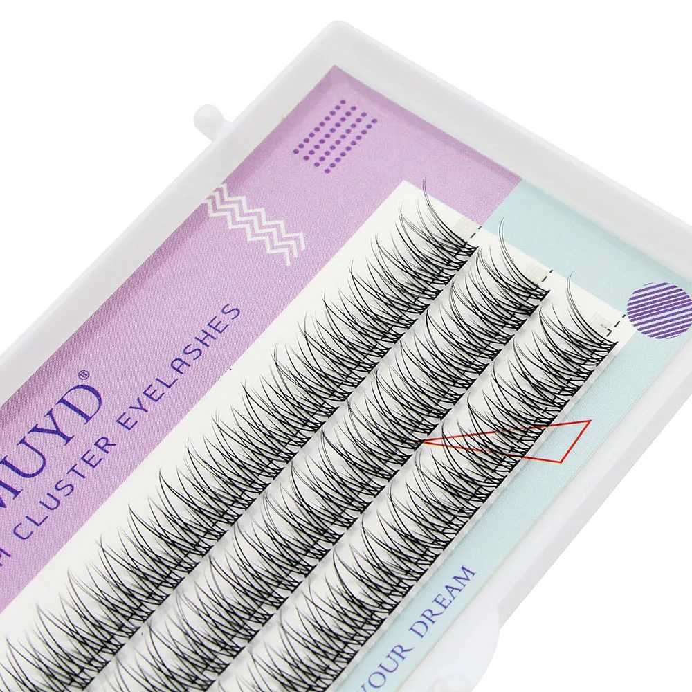 MUYD 120pcs Premium Mink Individual Fishtail Eyelash Extension Natural 3D Cluster Eyelashes Professional Makeup Flared LashesT251223-image-1089452710