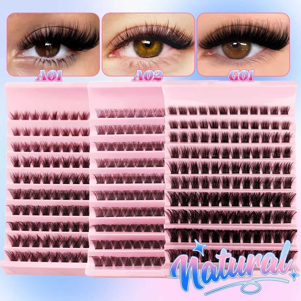 120Pcs Natural Eyelash Cluster Set D Curl 816mm Mixed Length Soft Band Lightweight Reusable False Eyelashes Cat Eye EffectT251223-image-1089452655