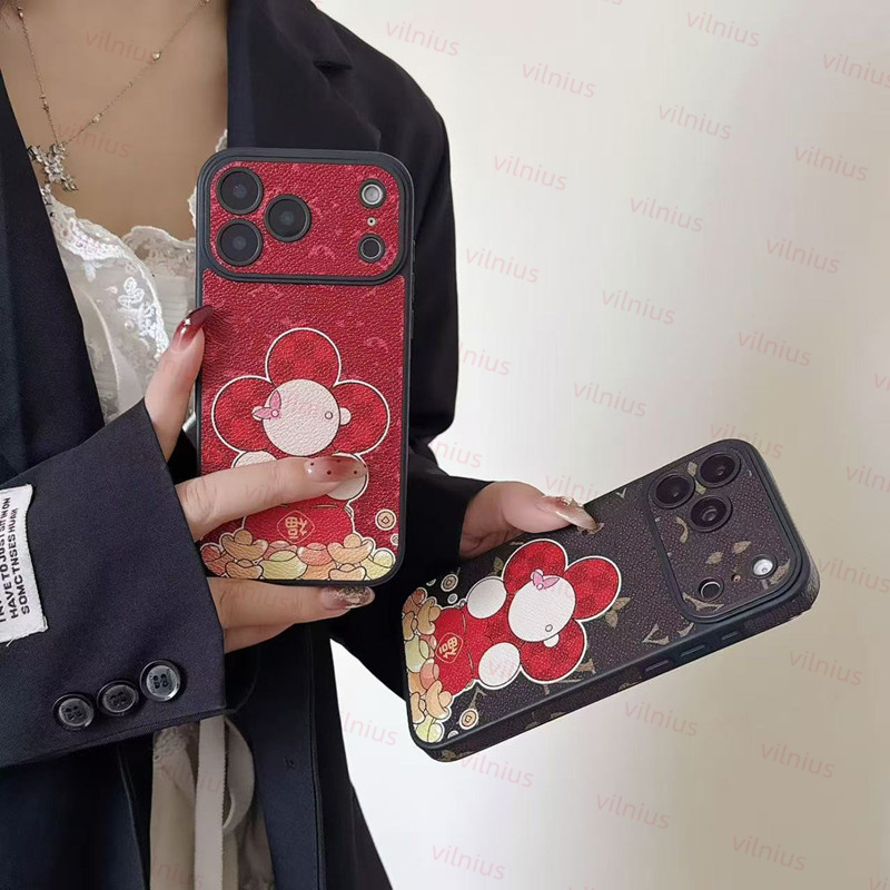 Designer Phone Case sunflower For iphone 17 pro max case 16 15 Pro 14 13 Pro Max leather trendy old flower Apple 17 cartoon all inclusive anti drop