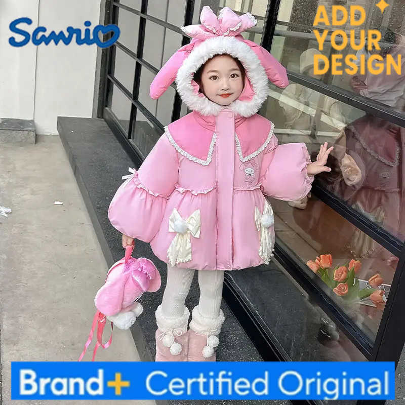 Sanrio My Melody Girl Hooded down Jacket Winter Cartoon Kids Coat Cotton-Padded Sweet Princess Windbreaker for Children H2512231-image-1089522575