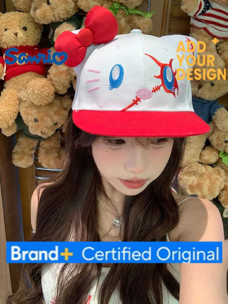 Sanrio 2025 New Y2K Funny Baseball Caps Versatile Cap Sweet Spicy Girl Embroidery Cute Bow Hat Trendy Cartoon Outdoor Travel Girl Gifts H251223